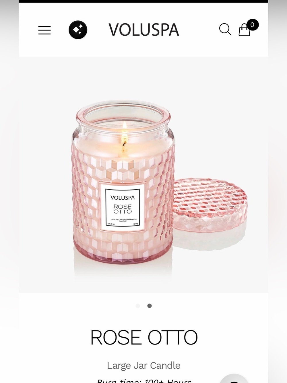 BRAND NEW VOLUSPA PINK ROSE OTTO CANDLE!